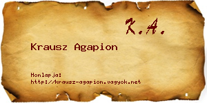Krausz Agapion névjegykártya