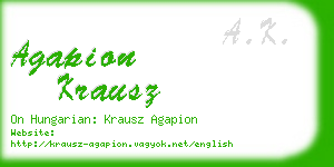 agapion krausz business card